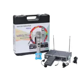 Sound master Professional Wireless Microphone 3 in 1 (PG 316) 1 Year Warranty Sound master Professional Wireless Microphone 3 in 1 (PG 316) 1 Year Warranty