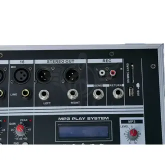 Soundmaster 16 Channel Powered Mixer (2400W) with Flight Case PMD1680-USB 1 Year Warranty