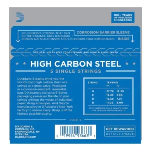 5-PackGuitar String Single Strings Plain Steel 011