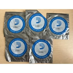 PL010 5 Pack Guitar String Acoustic Electric Single Plain Steel