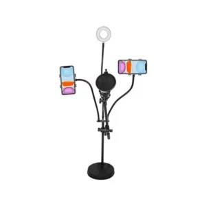 Microphone stand with light